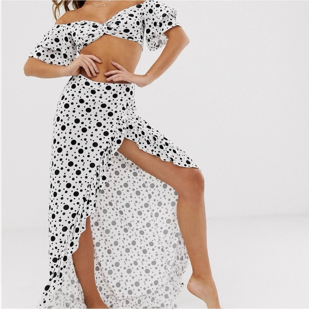 ASOS Sosio Black and White Polka Dot Garment